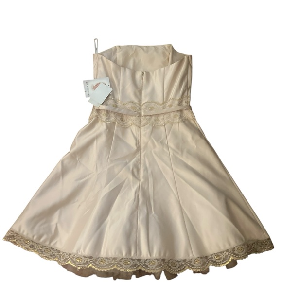 VINTAGE GUNNE SAXE Champagne Gold sleeveless short dress- NWT - Picture 2 of 11